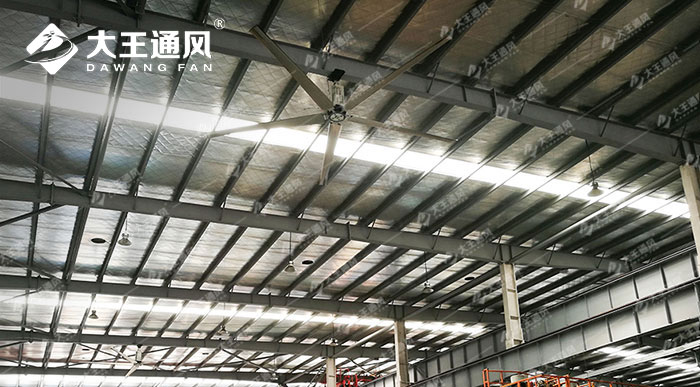 大型汽車部件車間安裝工業(yè)大風(fēng)扇通風(fēng)降溫